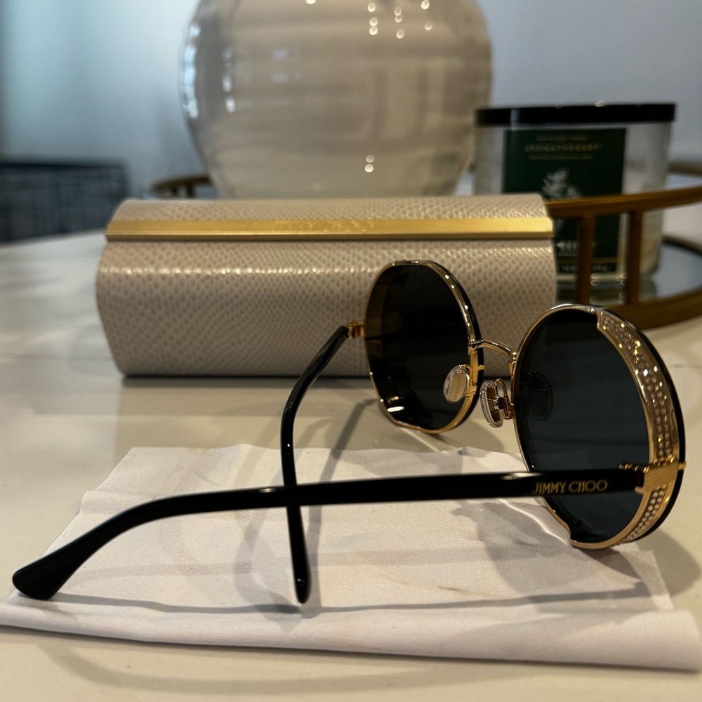Jimmy Choo bling round frame sunglasses